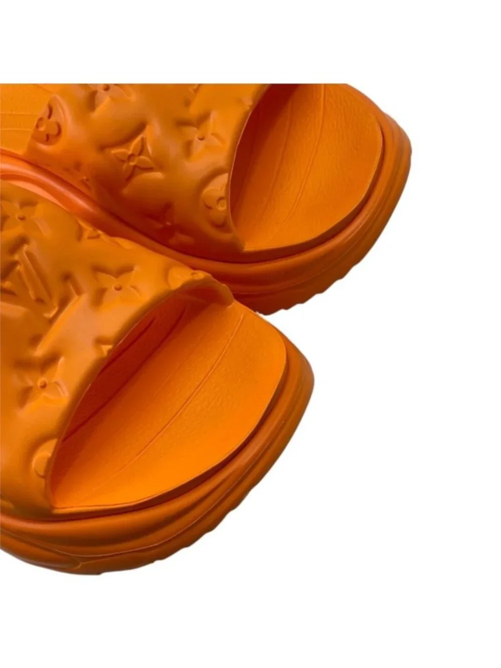 Louis Vuitton Pool 55 Line Sandals Monogram Embossed Rubber Orange